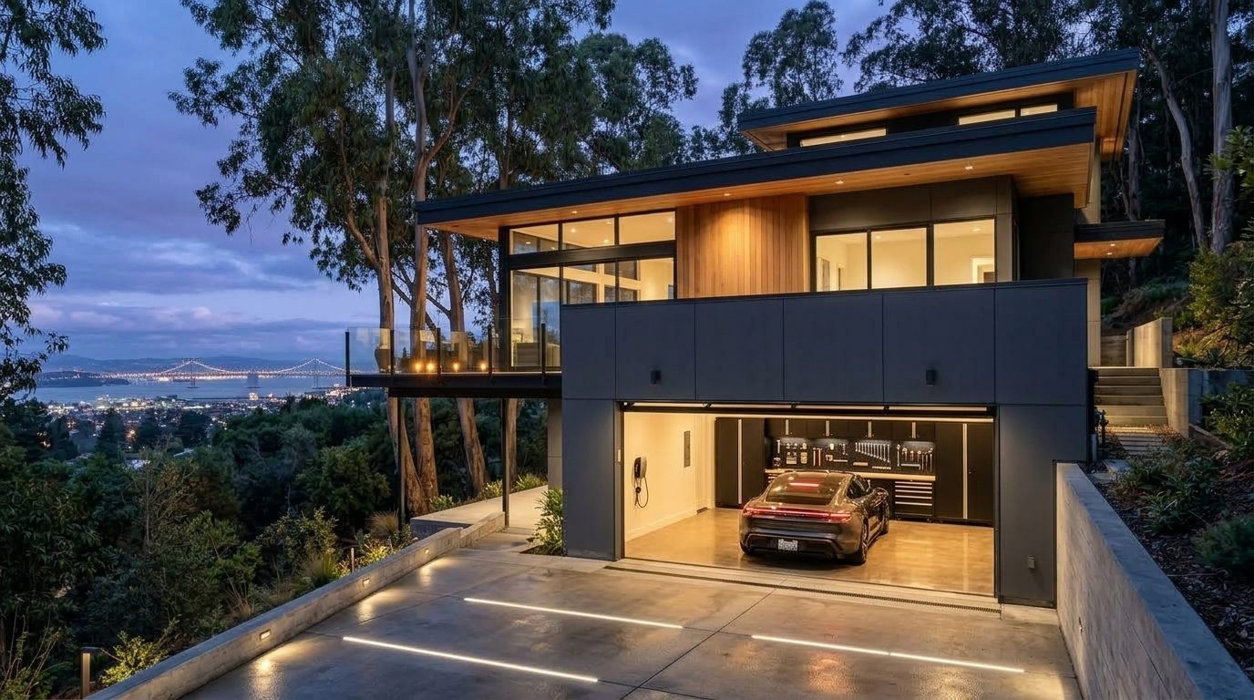 Gary Baker Garage Door Service Garage Door Gliding Open Revealing Warm Illuminated Interior